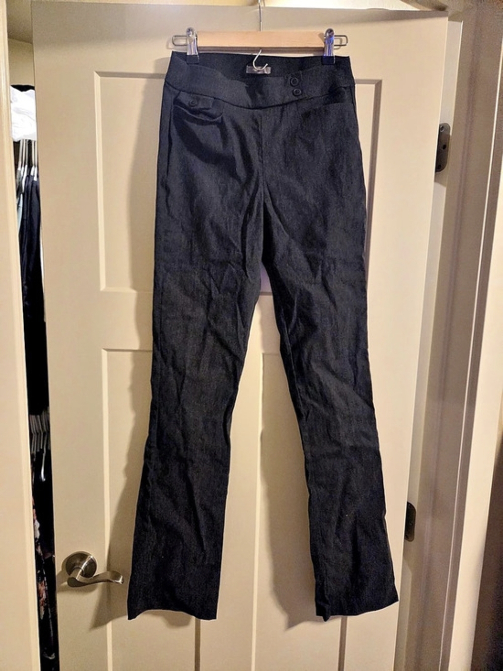 Maurices High Rise Tab Pocket Bengaline Bootcut Pants Grey XS